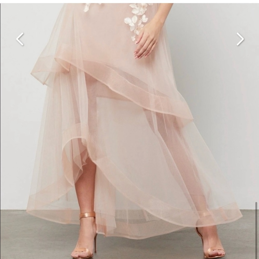 NWT BCBG Asymmetrical Appliqué Dress Pink Blush size 6